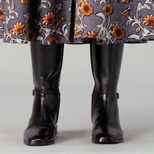 Black Tory Burch Knee High Derby Leather Boots 11